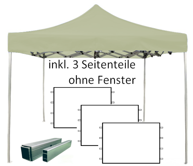 2x2m PROFI-ZELTE Faltpavillon, 30mm-Alu, 100% wasserdicht