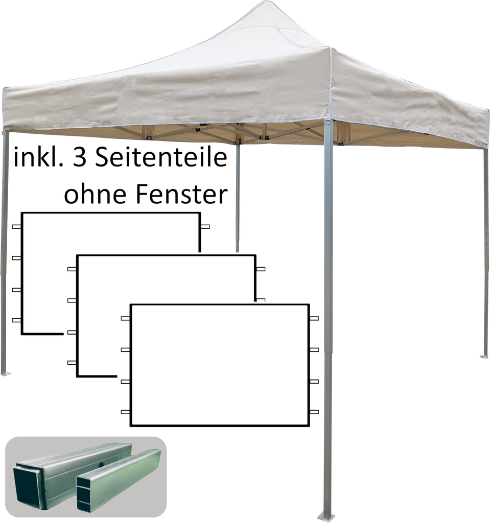3x3m PROFI-ZELTE Faltpavillon, Alurahmen 30mm, 100% wasserdicht