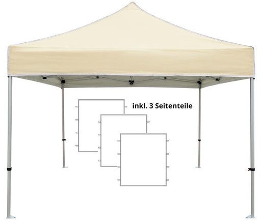 3x3m PROFI-ZELTE Faltpavillon Alurahmen Hexagon 40mm, 100% wasserdicht