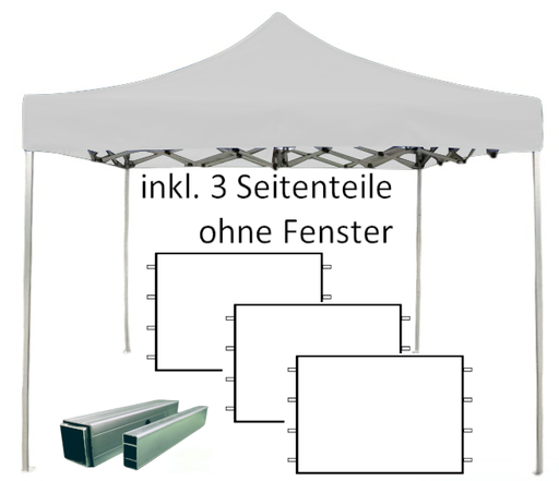2x2m PROFI-ZELTE Faltpavillon, 30mm-Alu, 100% wasserdicht